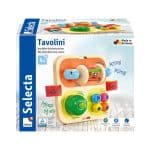 Boîte Tavolini, plateau multi-activités en bois pour les bébés de la marque Selecta.