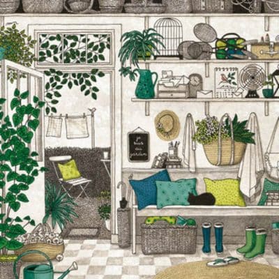 Carte postale éditions Titi-Pinson. Véranda en été.