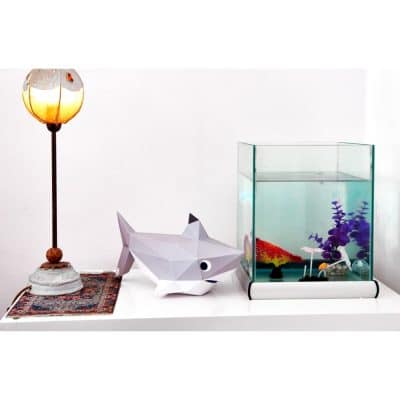 trophée papier 3d babies requin à monter facile agent paper