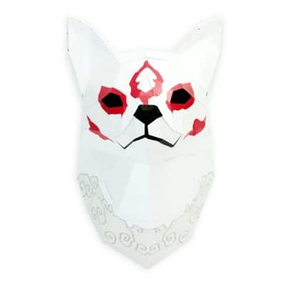 trophée papier 3d petit renard japonnais à monter facile agent paper