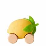 lou la voiture citron jouet pour petits en caoutchouc naturel