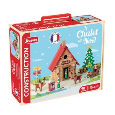 boîte du jeu de construction le chalet de Noël 90 pièces jeujura